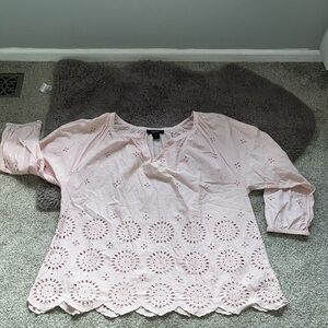 Karen Kane eyelet border blouse